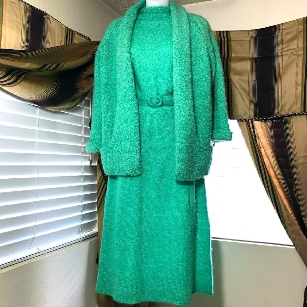 Vintage Handmade Wool Dress with Sweater.